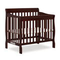 Dream On Me Aden 4-in-1 Convertible Mini Crib In Espresso, Greenguard Gold Certified, Non-Toxic Finish, New Zealand Pinewood, Wi