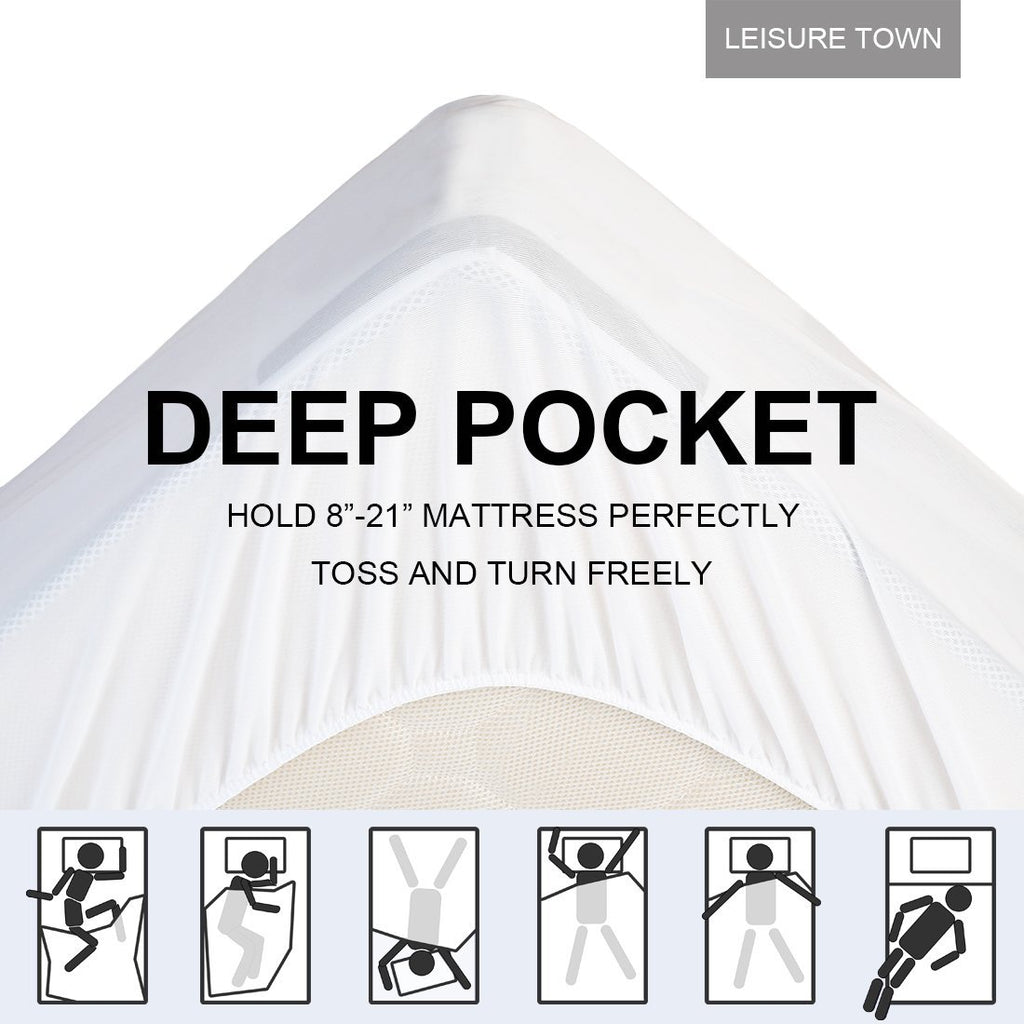 Leisure Town Mattress Pad Twin Size Soft Cotton Mattress Cover,Quilted Fitted Mattress Topper With Deep Pocket Fits 8-21 Inch Ma
