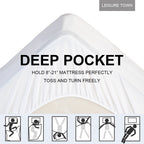 Leisure Town Mattress Pad Twin Size Soft Cotton Mattress Cover,Quilted Fitted Mattress Topper With Deep Pocket Fits 8-21 Inch Ma