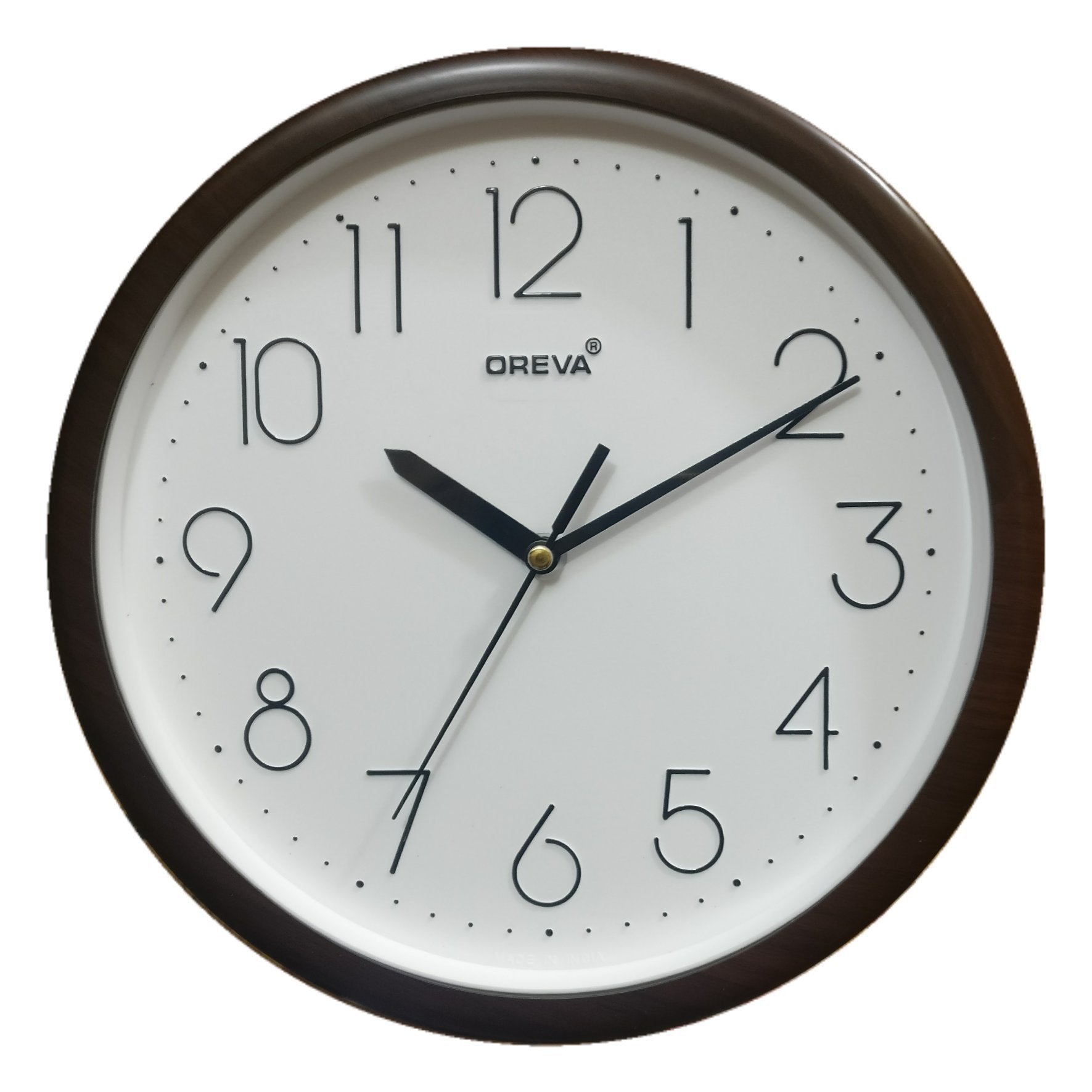 Oreva Ajanta Quartz Plastic Round Shape 25 cm X 25 cm Fancy Home Decor Wall Clock (Goldsil) for Home and Office A1