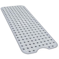 Sulfar NonSlip Bath Tub Shower Mat40x16in Clear with Suction Cups and Drain Holes, Grey | AntiSlip Surface for Safety | Durab