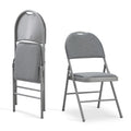 KAIHAOWIN High Back Folding Chairs Set of 2 Padded Foldable Comfortable Chairs with Extended Backrest and Handle Hole for Indoor