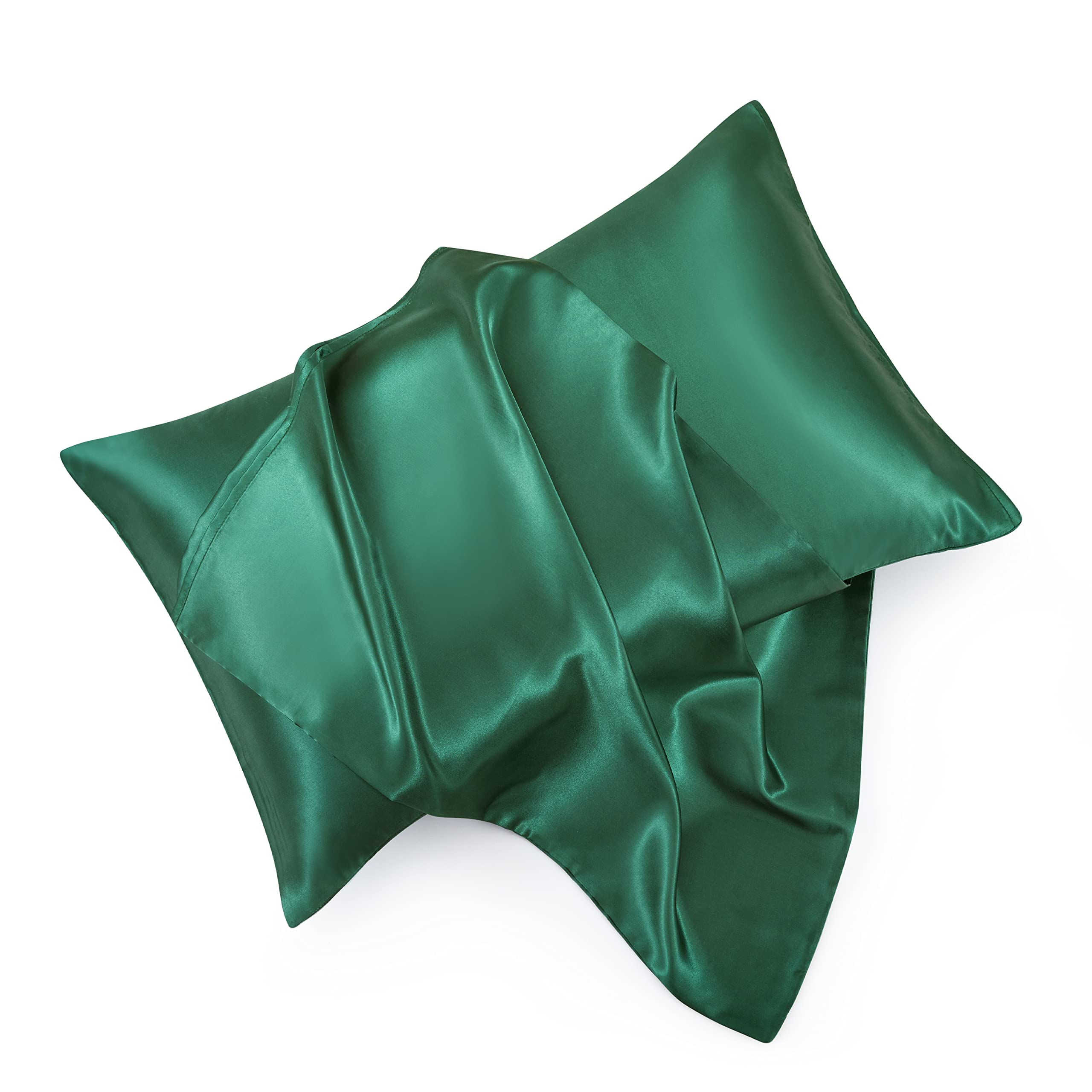 Hommxjf Blackish Green Satin Pillowcase Standard Set Of 2 With Envelope Closure