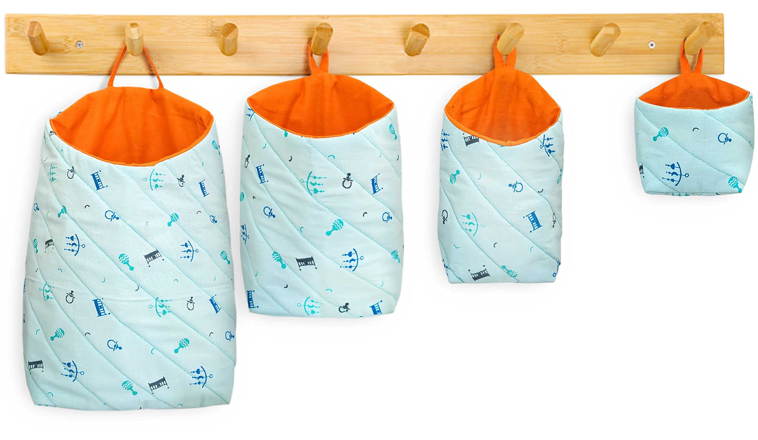 Pec Eco Friendly Fabric Pod | Small & Cute Hanging Organizer For Home | Office | Store | Hostel | Study Area | Car | Mobile (Com