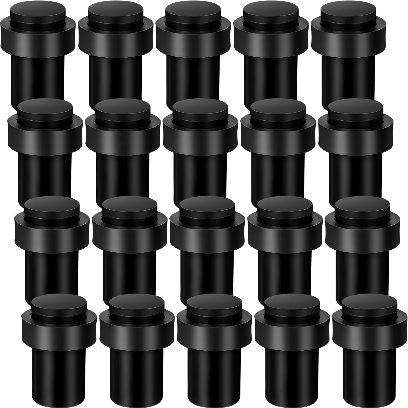 Chumia 10 Pcs Door Stops Floor Mounted Door Stopper Stainless Steel Cylindrical Floor Door Stop Modern Decorative Rubber Bumper