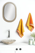 Ddecor  Pack Of 2 Golden Flamingo Cotton Reversible 500Gsm Face Towel, Orange/Yellow