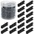 Senkary 60 Pieces Black Push Pins With Wooden Clips, Clothespin Pushpins Cute Decorative Thumb Tacks For Cork Board, Bulletin Bo