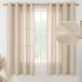 YoungsTex Linen Sheer Curtains 63 Inches Length for Window Light Filtering Drapes Textured Lightweight for Bedroom Living Room H