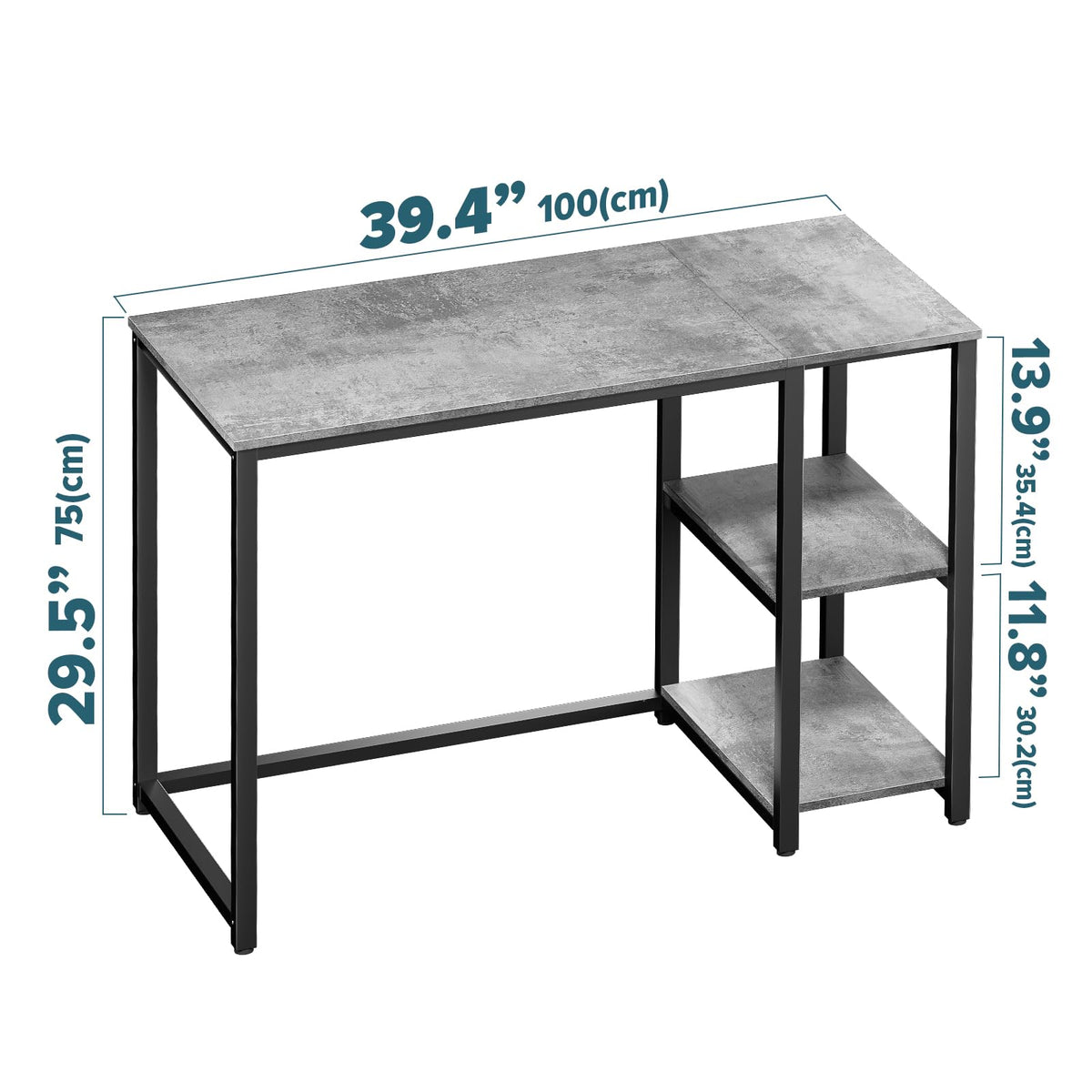 SINPAID Computer Desk MAGIC-100GRAY-CD-24-US 40-inch Engineered Wood Grey