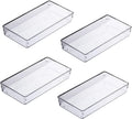 Snazzy 4Pack Clear Plastic Desk Drawer Dividers Drawer Organizertray For Makeup, Kitchen Utensils,Fridge,Jewelries And Gadgets 9