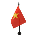 Vietnam Table Flag 4' X 6' - Vietnamese Desk Flag 15 X 10 Cm - Black Plastic Stick And Base - Az Flag
