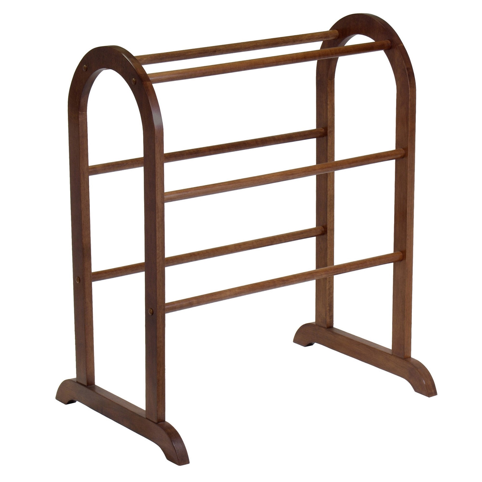 Winsome 94326 Wood Quilt Rack With 6 Rungs, Antique Walnut