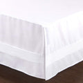 Valea Home Bed Skirt With Stitch On White Dust Ruffle With Split Corner, Durable Elegant Luxury Queen 14-Inch Drop