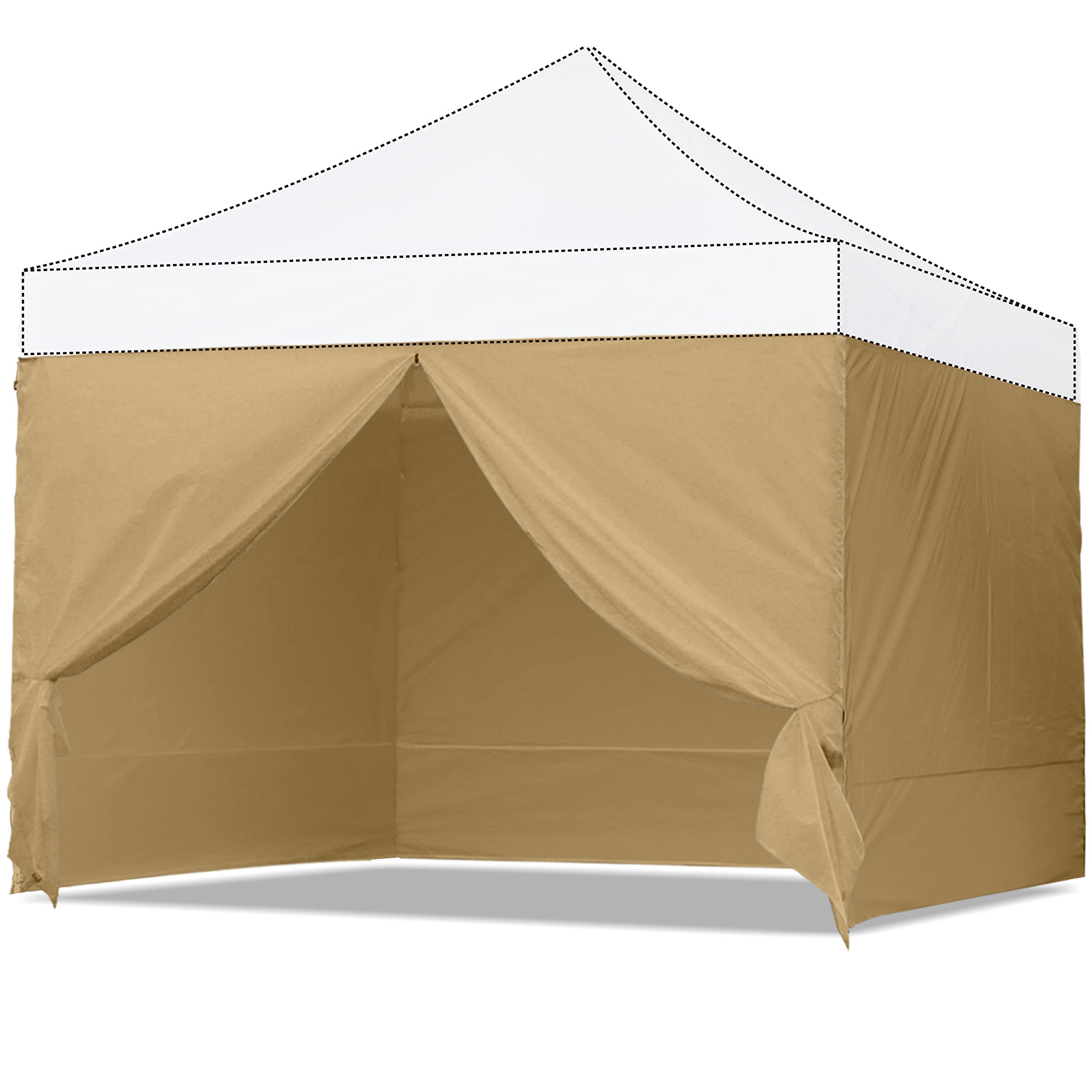 Abccanopy Side Wall 10X10, Beige (4 Walls Only, Not Including Frame And Top)
