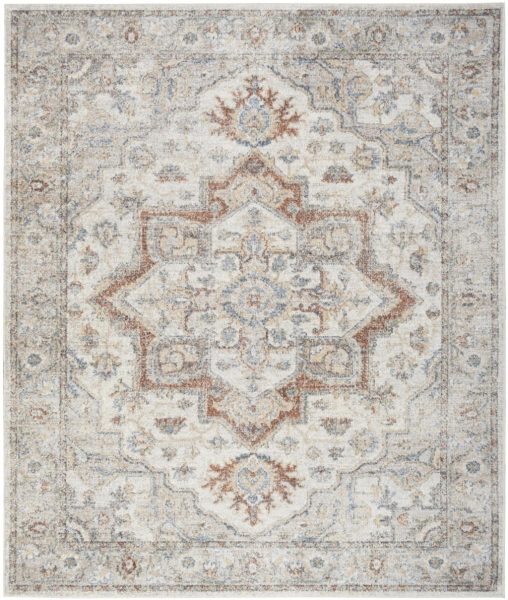 HomeRoots 521722 9 x 12 ft. Gray Oriental Power Loom Area Rug