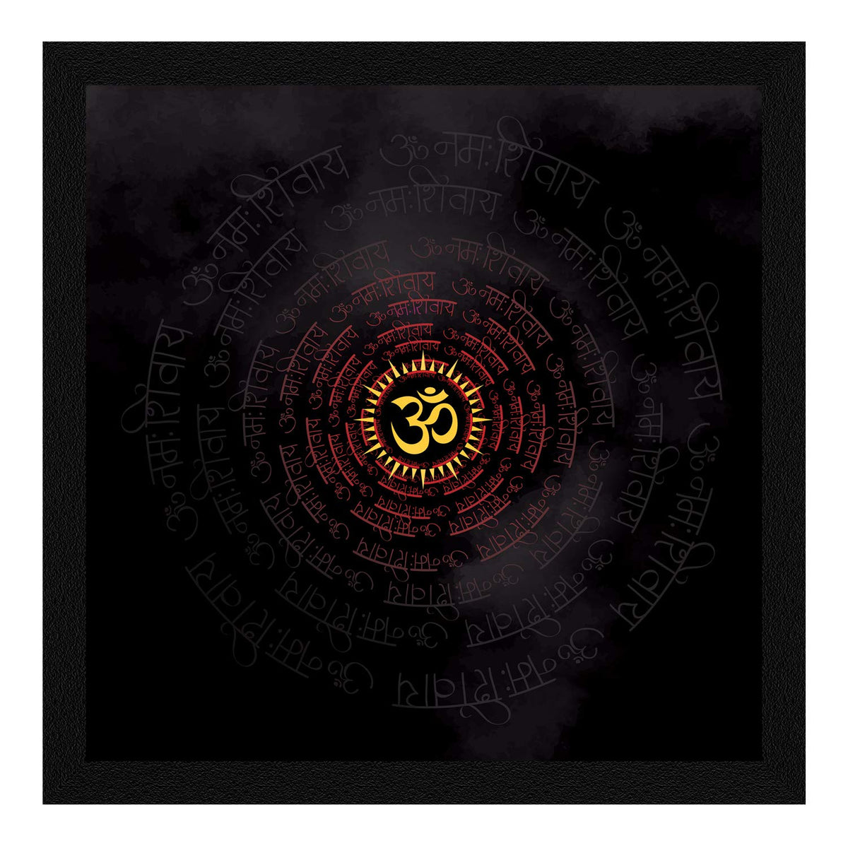Artx Paper Om Namah Shivaya Red Black Wall Art Painting, Multicolor, Abstract, 13X13 In, Set Of 1