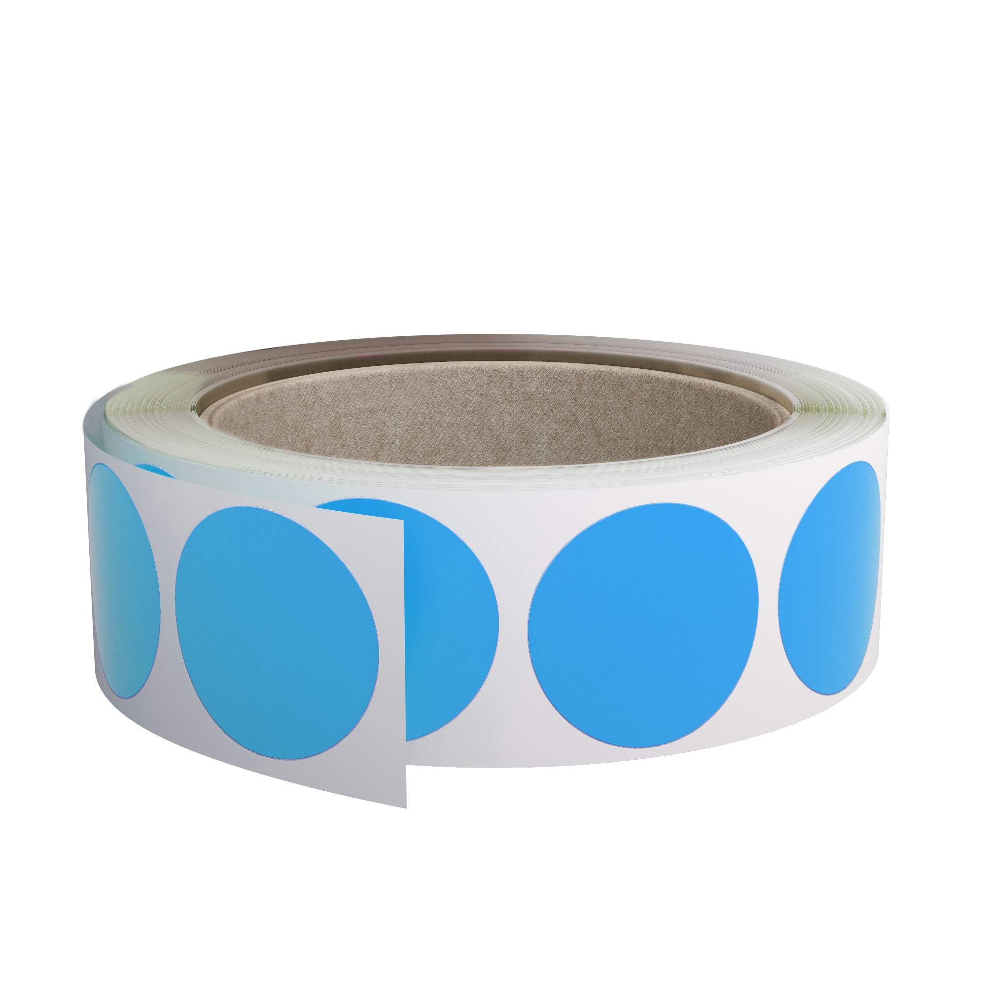 Royal Green Blank Stickers To Write On 30Mm Light Blue Label Roll 1.25 Inch - 1000 Pack
