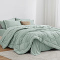 Love 'S Cabin King Size Comforter Set Aqua, 7-Piece King Bed In A Bag, All Season Bedding Set With 1 Comforter, 1 Flat Sheet, 1