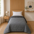 Kraygo Microfibre Reversible Comforter For Single Bedand Softtouch Ac Quilt Blanket For All Season ColorGrey