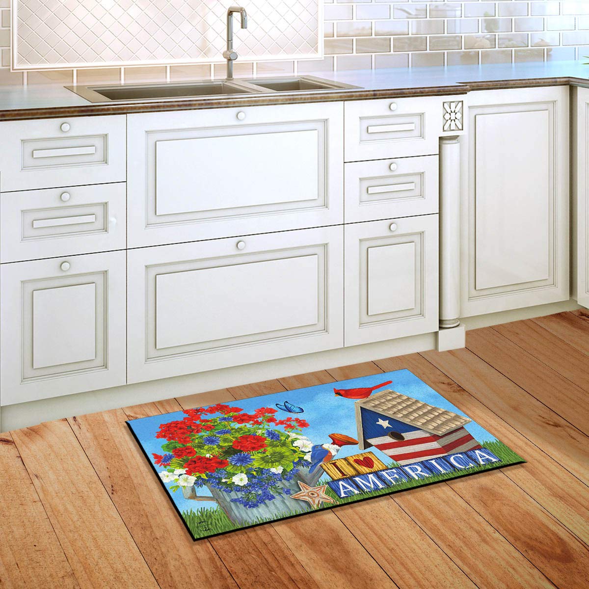 Briarwood Lane I Love America Patriotic Doormat Indoor Outdoor 30' X 18'