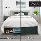 Nestl Forest Green Bed Skirt Cal King Size, Pinch Pleat Cal King Bed Skirt, 14' Drop Cal King Bedskirt, Hotel Quality Bed Skirts, Microfiber Bedskirt For Cal King Bed, Forest Green Cal King Bed Skirt