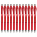 Writon Retractable Gel Pens, Comfort Grip, 0.7Mm Fine Point, Red Ink, 12 Pack