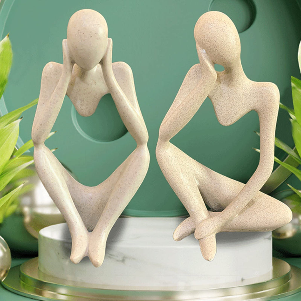 Thinker Statues And Sculptures, Sandstone Resin Thinker Statue Ornaments, Abstract Style Sculptures, Housewarming Gifts, Housewa