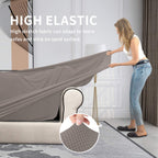 Easy-Going 2 Pieces Stretch Couch Cover Sofa Cover For Dogs Washable Sofa Slipcover For Separate Cushion Couch Spandex Jacquard Fabric Elastic Furniture Protector For Pets,Kids (Taupe, Chair)