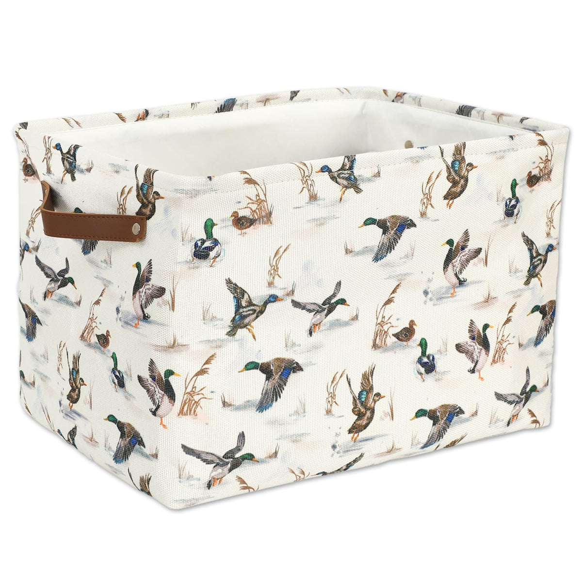 AnyDesign 1 Pc Mallard Duck Rectangle Storage Basket,15 x 10.2 x 9.4