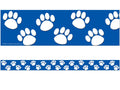 Teacher Created Resources Blue With White Paw Prints Straight Border Trim (4620)