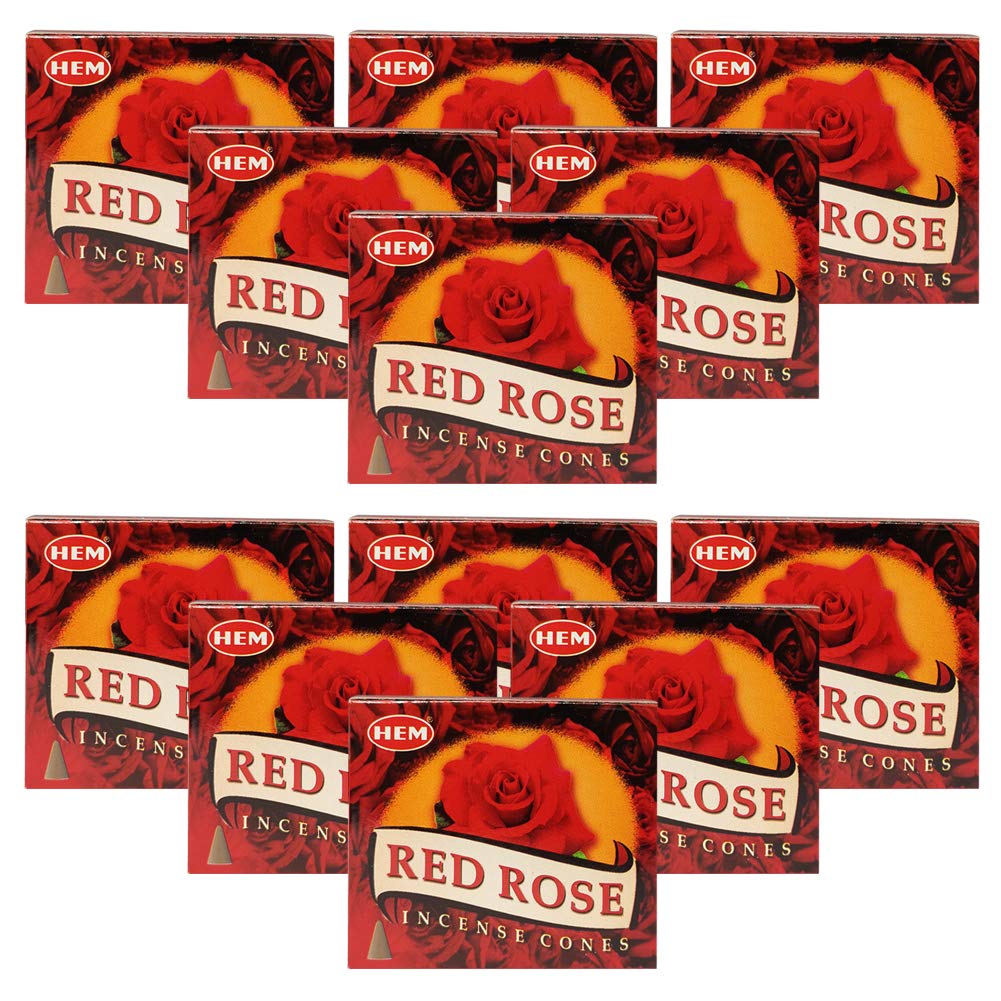 Red Rose Incense Cones And Cone Incense Burner Bundle Insence Insense Hem Incense
