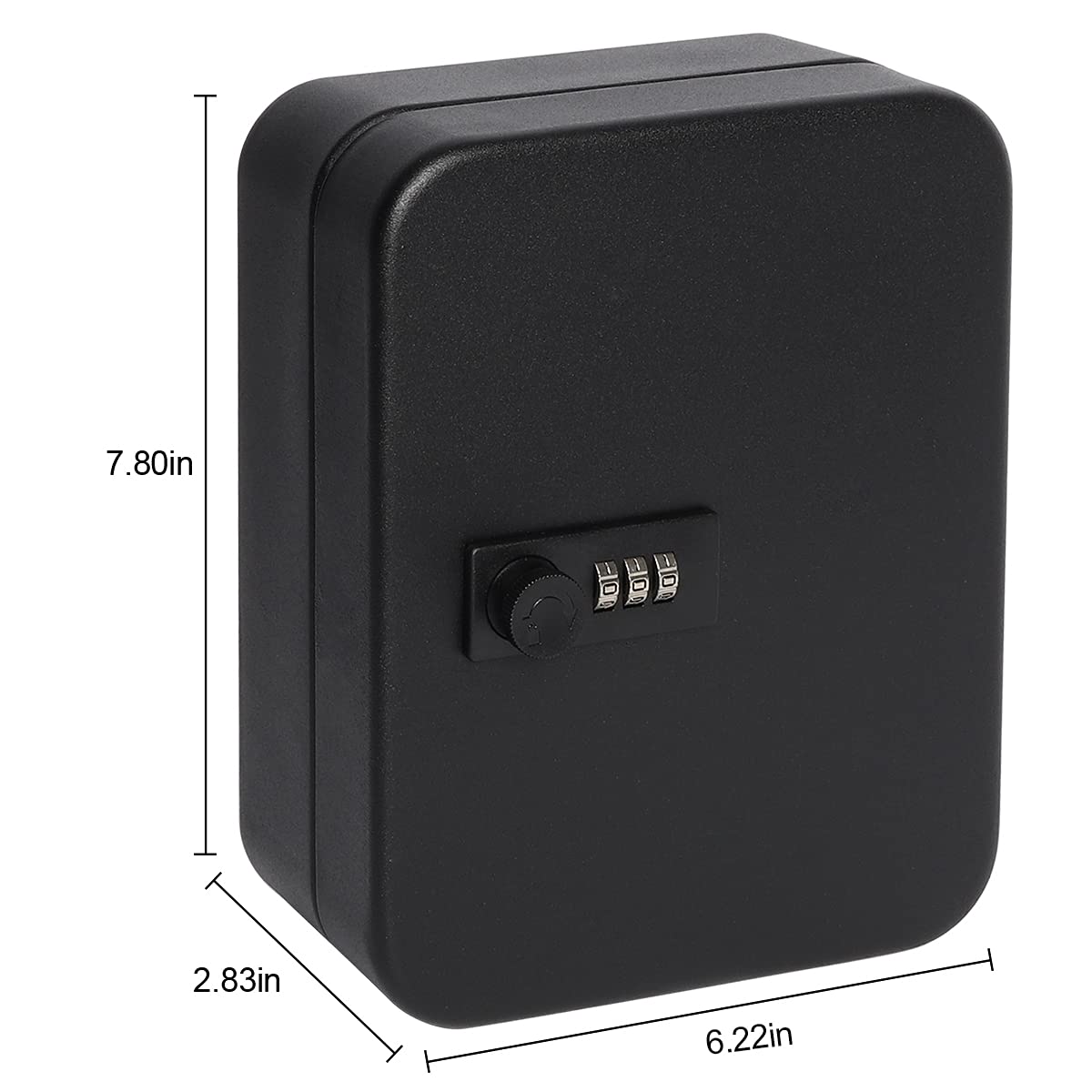 Secure Key Box With Combination Lock, Decaller Key Cabinet Wall Mount Lock Box With 20 Hooks, 7 4/5' X 6 1/5' X 2 4/5'