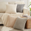 Fancy Homi 4 Packs Neutral Euro Decorative Throw Pillow Covers 26X26 Inch For Living Room Couch Bed Sofa, Rustic Farmhouse Boho