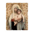 Laser Cut Wooden Wall Plaques Wood Madonna of the Roses Icon Wall Plaque, 9 1/4 Inch