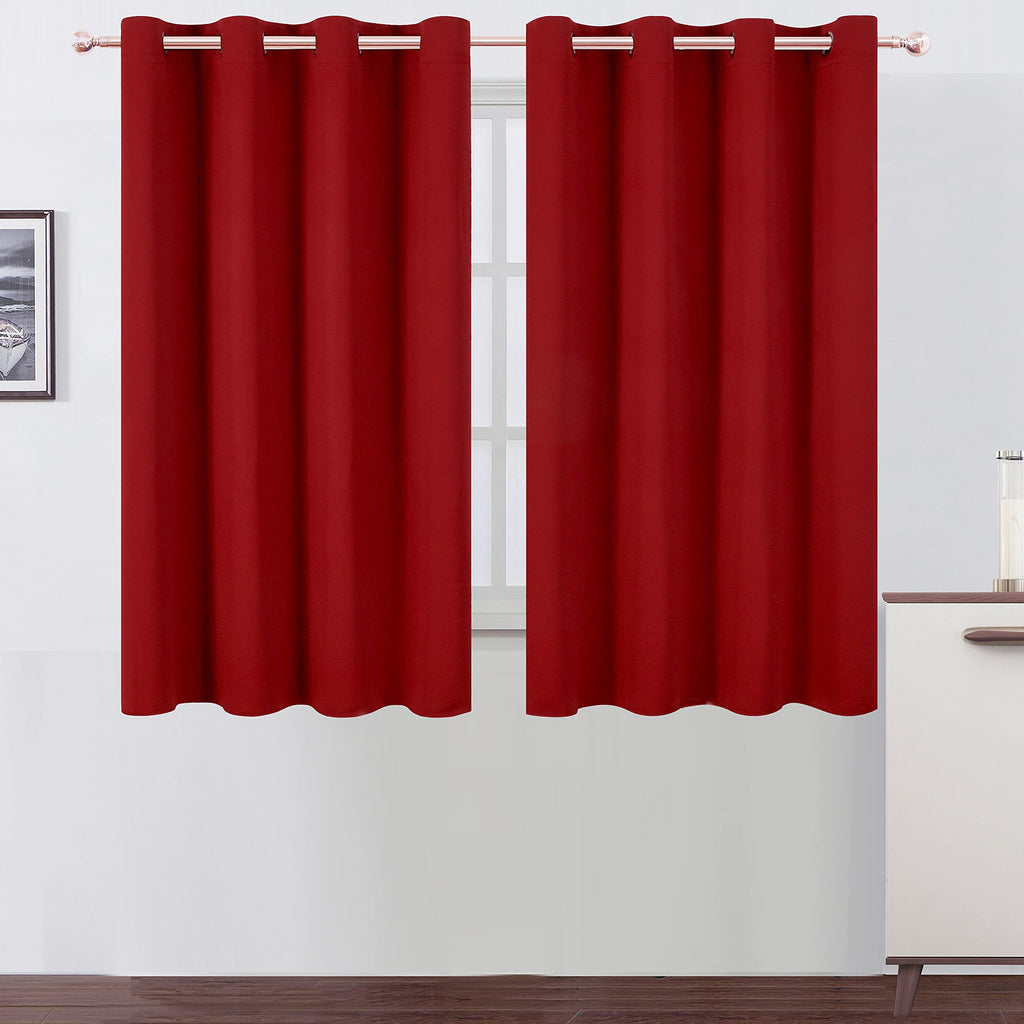 Lemomo Red Thermal Blackout Curtains/52 X 54 Inch/Set Of 2 Panels Room Darkening Curtains For Bedroom