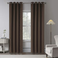 Deep Brown 100% Blackout Linen Curtains 102 Inches Long 2 Panels For Bedroom,Country Rustic Full Light Blocking Curtain Drapes F