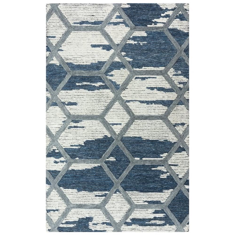 Rizzy Home Alora Decor Honey 8'6"X11'6" Geometric Blue/Ivory Hand-Tufted Area Rug