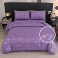 Yadangxiawa 5 Pieces Butterfly Comforter Set Queen,Purple Bedding Queen,Purple Comforter Set Queen,Girls Queen Bedroom Comforter