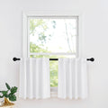 Ryb Home Small Window Curtains - Blackout Insualting Privacy Curtains For Kids Bedroom Kitchen Bathroom Basement Cafe Cabinet Tiers Curtains, 34 Width X 30 Length, 2 Panels, Pure White