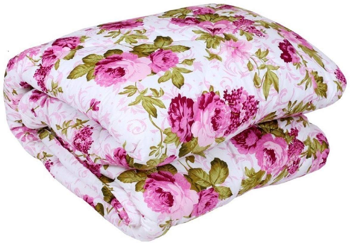 Lavish Street Poly Cotton Floral Print Reversible Single Bed AC Blanket/Dohar (Multicolor , 85 x 55 Inches)