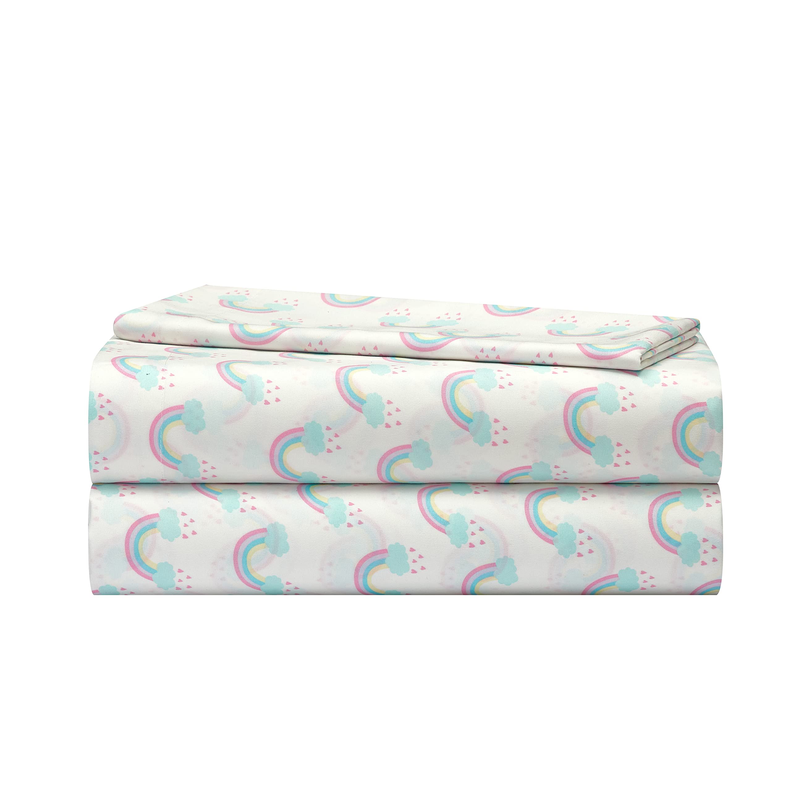 Heritage Kids 3 Piece Sheet Set, Rainbow Print, Twin