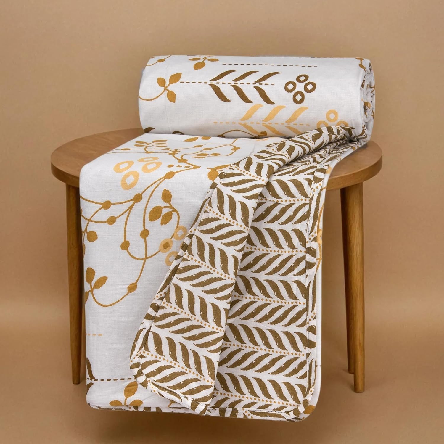 Huesland 100% Cotton Reversible Single Bed Dohar | Soft Cambric Weave, Light Summer Comforter Ac Dohar | 56 X 89 Inches, Petal 