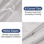 Duvet Cover Full Size Set - Extra Soft Full Size Duvet Cover - 80' X 90' Full Duvet Cover W/ 2 Pillow Shams - Easy Care & Fade Free - Hotel Luxury Duvet Cover W/ Zipper Closures & Ties (French Grey)