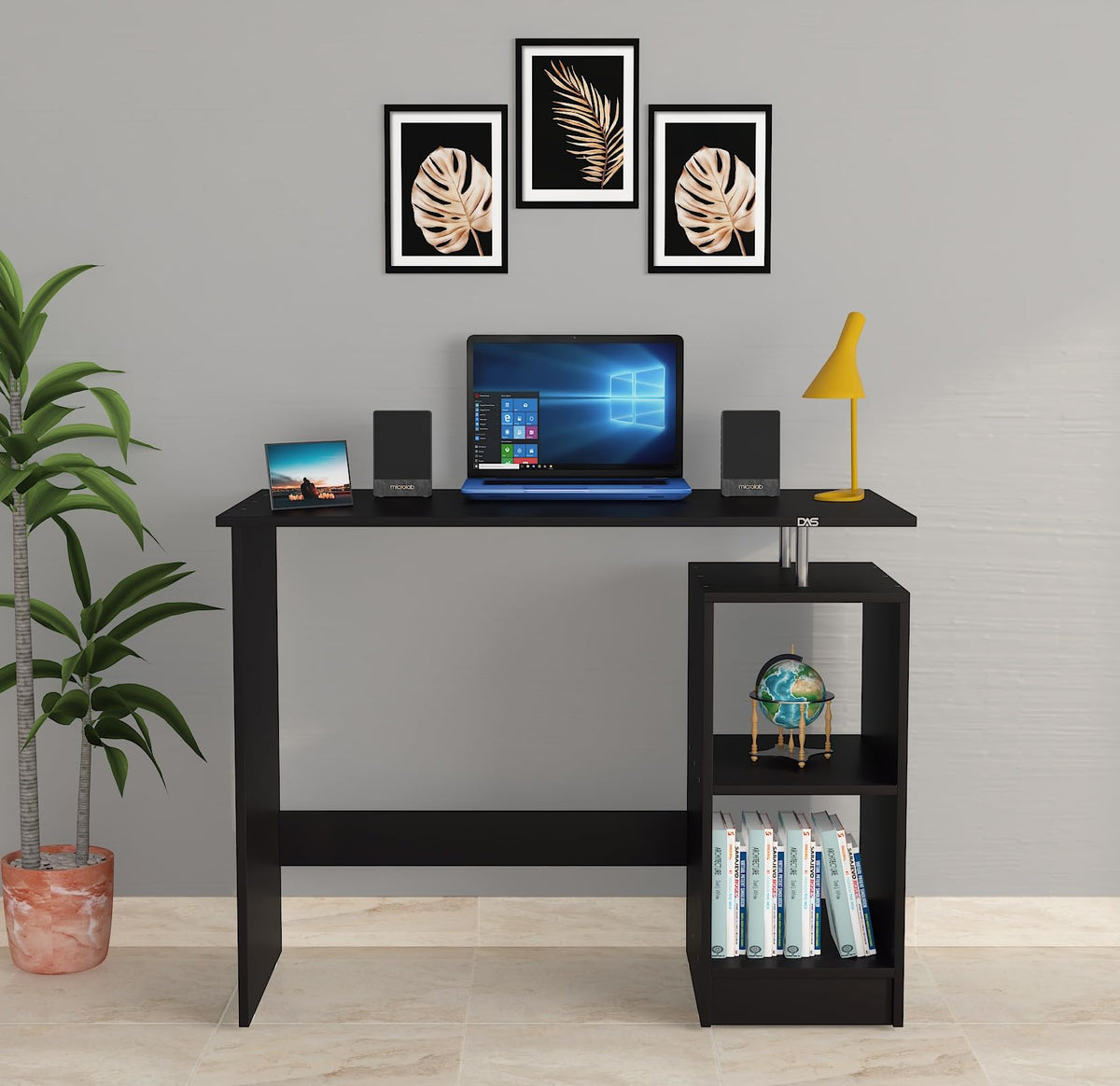 Das Alina Engineered Wood Table, Computer, Laptop, Office Desk Study & Computer Table And Office Desk (Colur Black Finish)