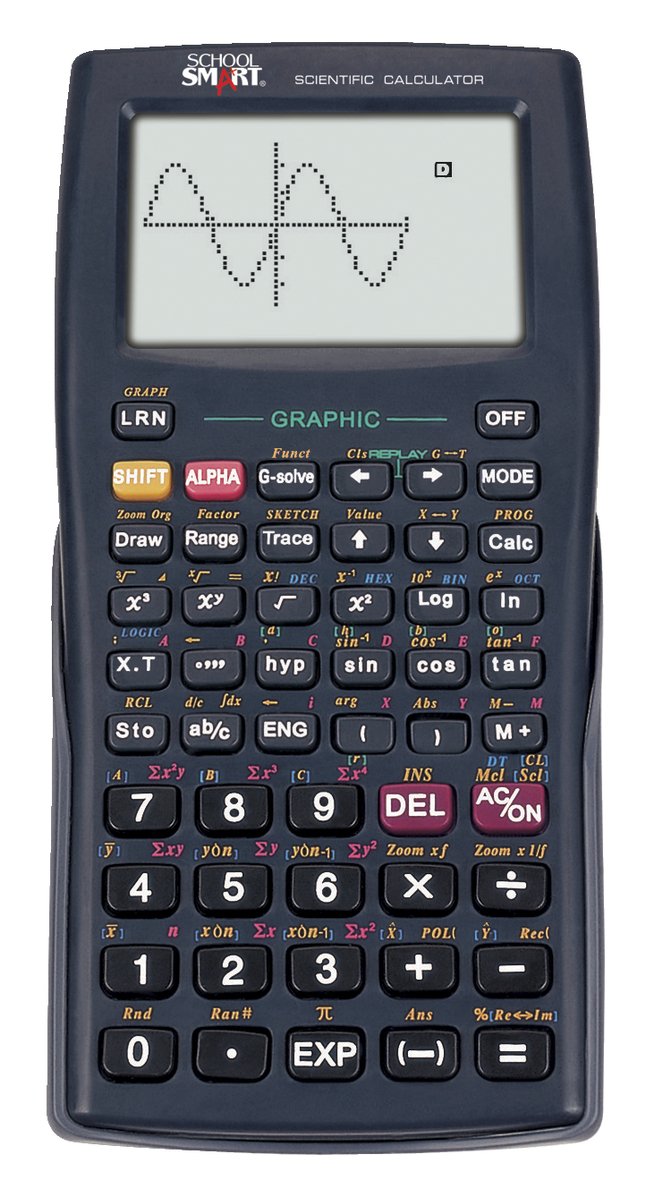 School Smart Graphic Calculator, 10 + 2 Dot Matrix , Black - Cs-121