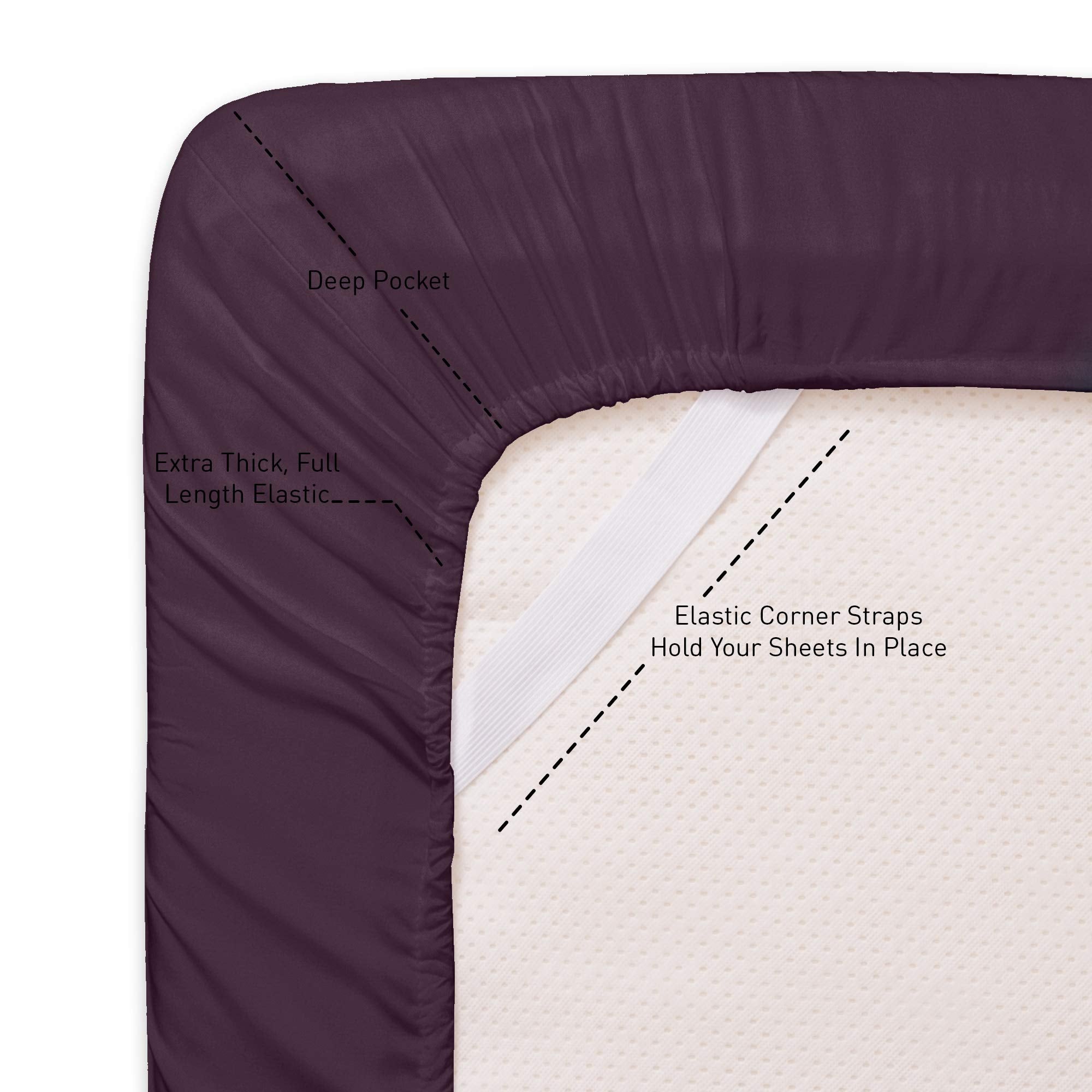 Rv Queen Bed Sheets - Breathable Luxury Sheets With Full Elastic & Secure Corner Straps Built In - 1800 Supreme Collection Extra