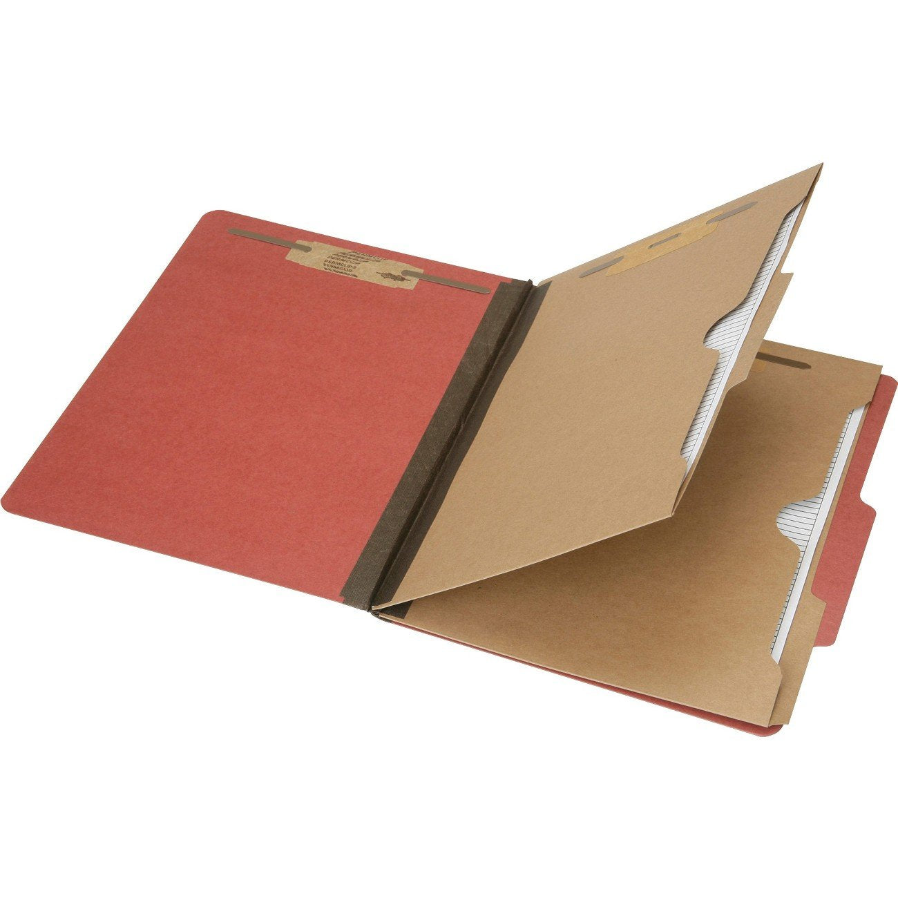 Skilcraft 7530-01-600-6979 Classification Pocket Folder, Letter Size, Earth Red (Box Of 10)