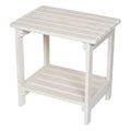 Shine Company Providence Rectangular Solid Wood Side Table, Outdoor Adirondack Patio Table, Eggshell White
