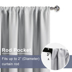 Jiuzhen 80 Inch Length Door Curtains For Doorway Privacy Insulated Blackout Curtains With Tiebacks Rod Pocket Room Divider Curtain Cover For Bedroom Closet Door, Set Of 2, 42 X 80 Inch, Silver Grey