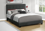 Monarch Specialties I 5805Q Bed, Bedroom, Frame Only, Queen Size, Upholstered, Black Boucle, Transitional